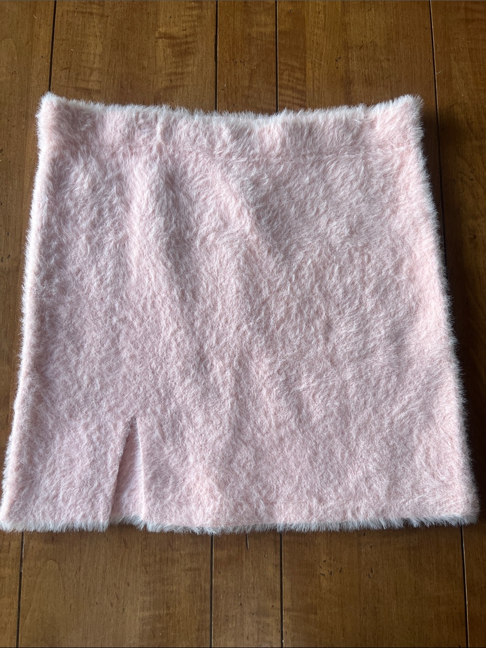 Feminine Pink Faux-Fur Mini Skirt